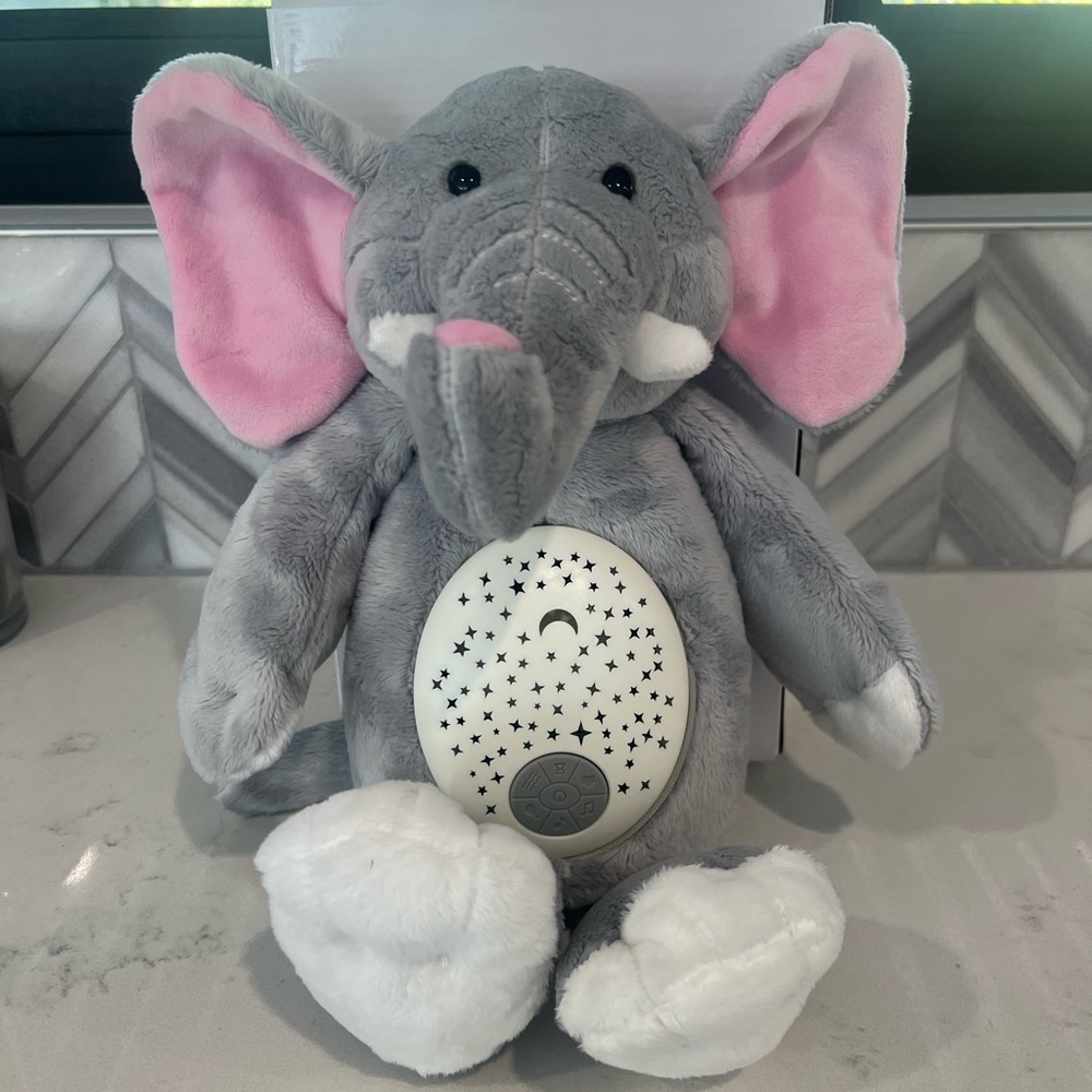 Plush Animal Night Light With Lights  and Music Elephant